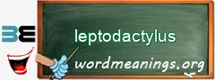 WordMeaning blackboard for leptodactylus